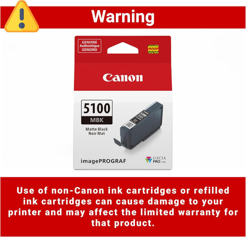 Canon PFI-5100 PRO-310 Genuine Matte Black Ink Tank, Compatible with ImagePROGRAF Printers