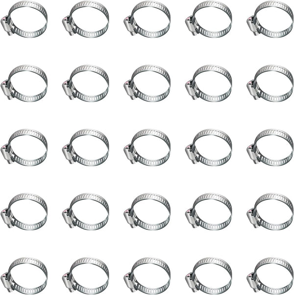 30pcs Adjustable Worm Gear Hose Clamp, Stainless Steel Pipe Clamps for Water Pipe, Plumbing, Fuel Line