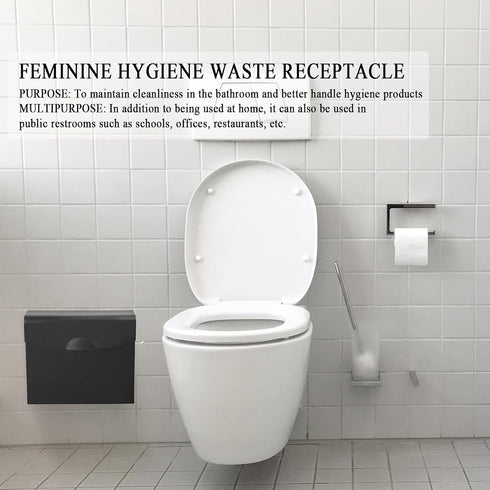 Bag,9.4x7.8x3.5 inches Sanitary Napkin Disposal Receptacle with Hygiene Disposal Bags and Trash Stainless Steel Wall