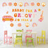 Whaline 60Pcs Groovy Retro Boho Bulletin Board Kit, Pink Orange Rainbow Flower Cutouts for Classroom Office Decor