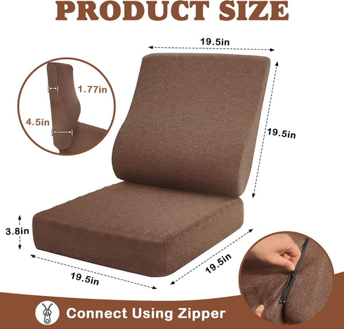 CRAURU 2-in-1 Recliner Cushions for Elderly Egg Crate Foam Seat Cushion and Ergonomic Back Support Pillow Non-Slip