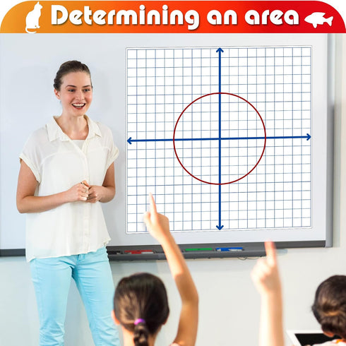Teling 4 Pieces Jumbo Magnetic XY Coordinate Dry Erase Grid, 26 x 26 Inches for Classrooms and Teaching Tools