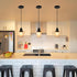 WILON Pendant Lights for Kitchen Island, Seeded Glass Mini Pendant Light Fixtures Farmhouse Pendant Lighting Metal