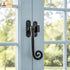 Hammered Mystic Colonial Medieval Cast Iron Monkey Tail Window Latch Fastener | Rustic Black Coated for Cottage