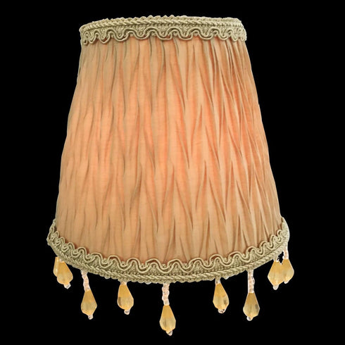 CSO-1036-5AGL 3 5 4.5, Royal Designs, Inc. Beaded Ruche Pleat Empire Chandelier Shade with Designer Trim, x x Antique
