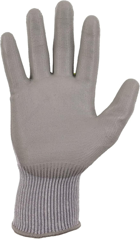 Ergodyne ProFlex 7024 Cut Resistant Work Gloves, ANSI A2, PU Coated Palms for Flexible No Slip Grip, Gray, Medium