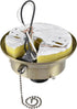 Aspen Creative 22101-07-1 Flush Mount Ceiling Fixture Shade Holder Kit with On/Off Pull Chain in Antique Brass