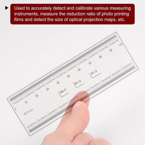 10cm Film Flexible Ruler, 0.1mm Scale with R Angle PET Plastic Folding Calibration Measuring Tool, Transparent