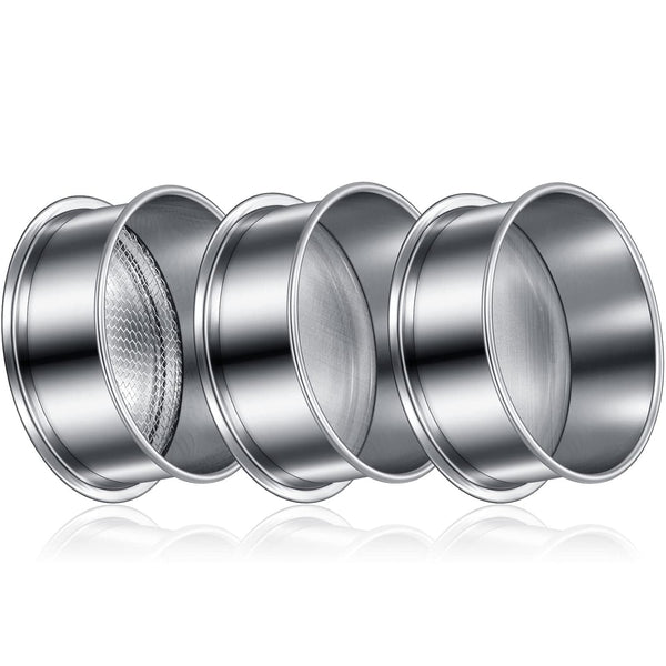 3 Pcs 304 Stainless Lab Sieves, 200 Mesh, 80 Mesh, 10 Mesh Aperture Test Sieve, 4 Inch Diameter Economy Test Sieve