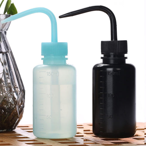2Pcs Tattoo Wash Bottle 150ml, 5oz Water Squirt Bottle for Medical Succulent Cleaning, Black&Blue