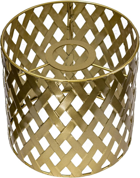 Osasy Gold Hollow drum lampshades, unique moroccan pattern small round metal lamp shade,patterned lamp shade hanging