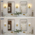 Set (2 Pack) Gold Wall Sconces of Two Upward or Downward Hardwired Wall Light Fixtures with Globe Glass Modern Wall