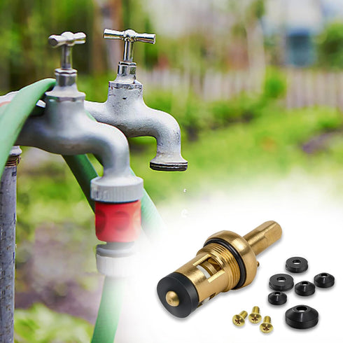 96 PCS 10 Size Faucet Washers Assorted Kit with Brass Bibb Screws for DIY Outdoor Faucets Stem Leak Repair