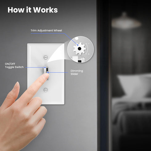 Dimmer Dimmable Bulbs, 3-Way, DIM/Toggle/2, 2 Pack Feit Electric Toggle with Light Switch for LED Light Single Pole