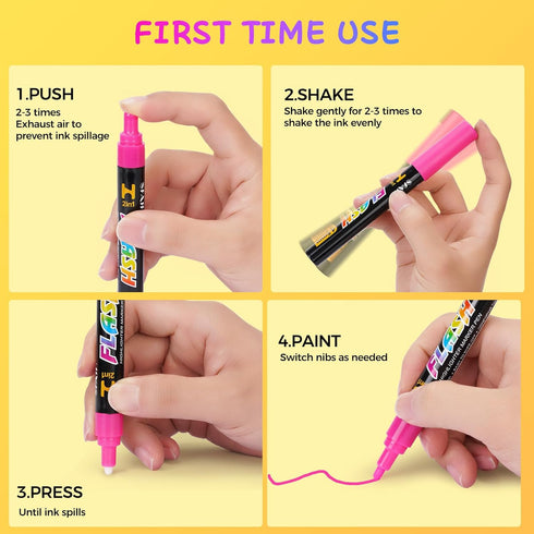 Liquid Chalk Markers Erasable, 8 Vibrant Chalkboard Markers with 4.5mm Reversible Tips for Kids and Adults