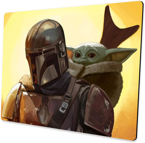 Baby Yoda and Mandalorian Mouse Pad, Rectangular Non-Slip Rubber Pad for Office and Gaming