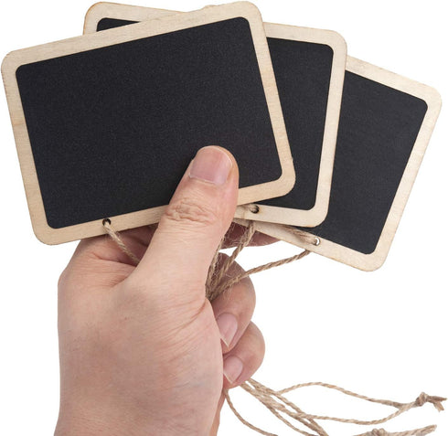 ONUPGO 16 Pack Chalkboard Tags with String, Mini Erasable Hanging Chalkboards, Wooden Signs, Price Tags
