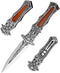 Folding Knife Stainless Steel Blade - 3D Retro Embossed Pattern, Pocket Clip for Men