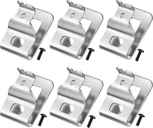 6pcs Stainless Steel Belt Clips for Dewalt 20V Power Tools, Compatible with N268241, DCD980, DCD985, DCD980L2,