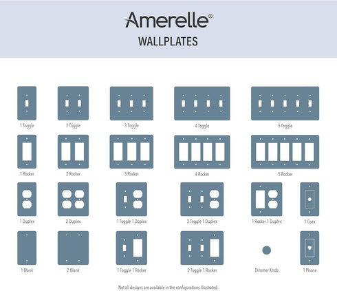 Amerelle 935RRBK Devon Wallplate, 2 Rocker, Steel, Black, 1-Pack