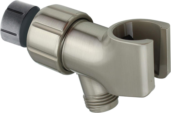 YOO.MEE Adjustable Shower Arm Bracket, 360° Swivel POM Ball Joint, Brushed Nickel Finish