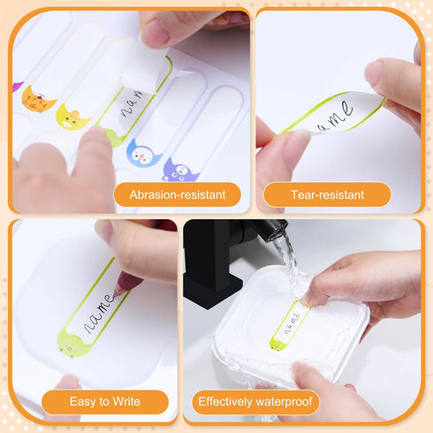 VisgDesg 560PCS Labels for Kids Stuff Daycare, Waterproof Baby Bottle Labels, Name Label, Self-Laminating Write-on Tag
