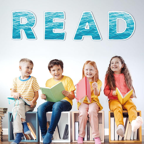 Classroom Reading Poster Decorations, Ocean Theme Bulletin Board Supplies for Pre-School Elementary