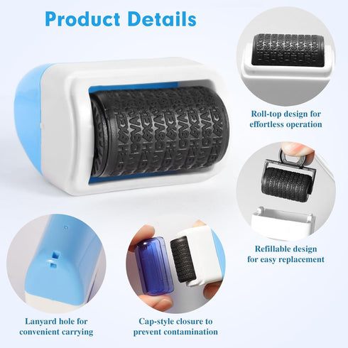 ZASZO 2 Pack Identity Theft Protection Roller Stamp, Protect Your ID Theft Protection Roller Stamp, Confidential Stamp