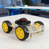 4WD 4 (4WD Robot Car Chassis Kit with TT Motor, Battery Box, Acrylic Chassis and Wheels for Robotics Projects, Smart
