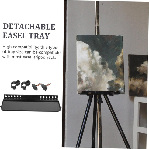 STOBOK Brush Drawing Tool Storage Easel, Detachable Tripod Pallet Board with Paints Tray for Easel Accessories
