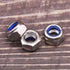 M10-1.5 Nylon Insert Hex Lock Nuts, 10 pcs, 304 Stainless Steel 18-8 Locknut, Bright Finish, DIN985