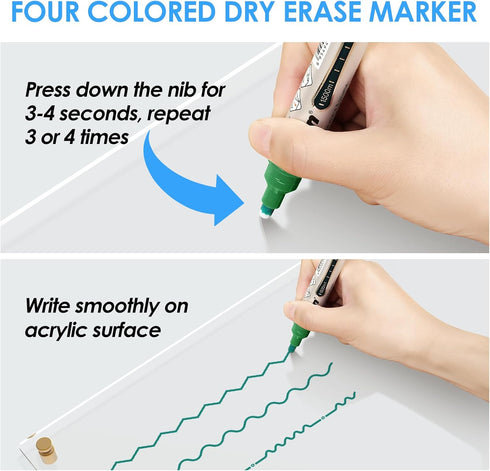 MaxGear Acrylic Dry Erase Board 16''x12'', Wall Hanging Non-Magnetic Floating Whiteboard with Marker Holder