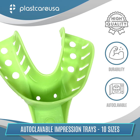 Autoclave Perforated Dental Impression Trays, Number 1 Large Upper, Bag of 12