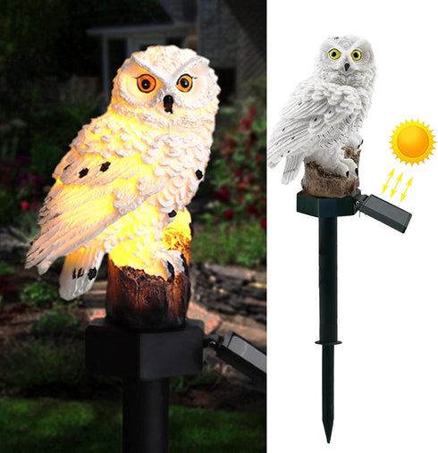 DOUBLE 2 C Solar Garden Light, Owl Stake Light, Waterproof Warm White LED for Garden, Patio, Yard Decoration