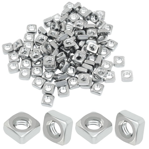 Waziaqoc 100 PCS 304 Stainless Steel M4 Square Nuts