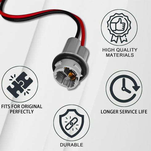 2PCS T15 Harness Pigtail Socket, 194 Bulb Socket Tail Light Wire Harness for GM Chevrolet
