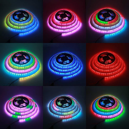 WS2811 12V Programmable 16.4ft 300 IP65 3M ALITOVE Addressable RGB LED Strip LED Pixel Strip Lights LEDs Dream Color