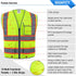 SKSAFETY 10 Pockets Safety Vest, Class 2 High Visibility Security with Zipper Back Mesh, Hi Vis Vest with Reflective