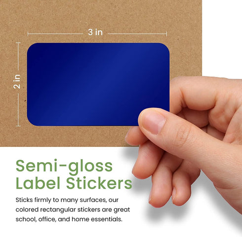Royal Green Sticker Labels - Rectangular Name Labels for Kids Clothing and School Supplies, 3x2 inches, 60 Pack