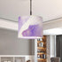 DERUINVAIO Set 2 Lamp Shades Large Lamp Shade Purple lavender liquid watercolor golden lines Pastel violet marble Linen
