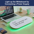 TSJ OFFICE Glass Desktop Whiteboard, 17 X 7 Inches Small Dry Erase Board with Green Light, Notepad with 1 Drawer