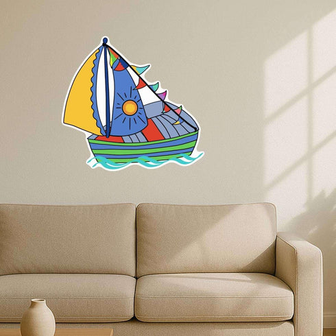 Azeeda (DW00162638) 'Toy Sailing Boat' White Premium Vinyl Decal Sticker Waterproof, Durable & Easy to Apply - Ideal
