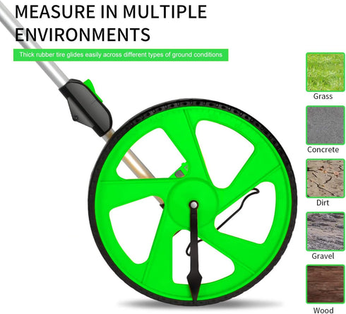 Zozen Distance Measuring Wheel in Feet, Collapsible with Backpack, Up to 10,000Ft, 12’’ Diameter Wheel