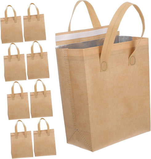 ABOOFAN 50pcs Insulated Lunch Sack Thermal Insulation Bags Insulated Drink Carrier Nonwoven