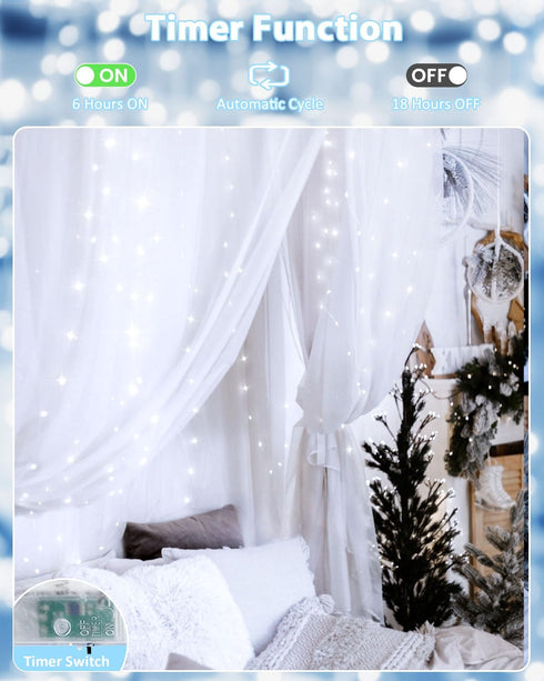4 Pack 60 20FT LED Christmas Fairy Lights Battery Operated with Timer, Waterproof Twinkle Lights Indoor Outdoor, String