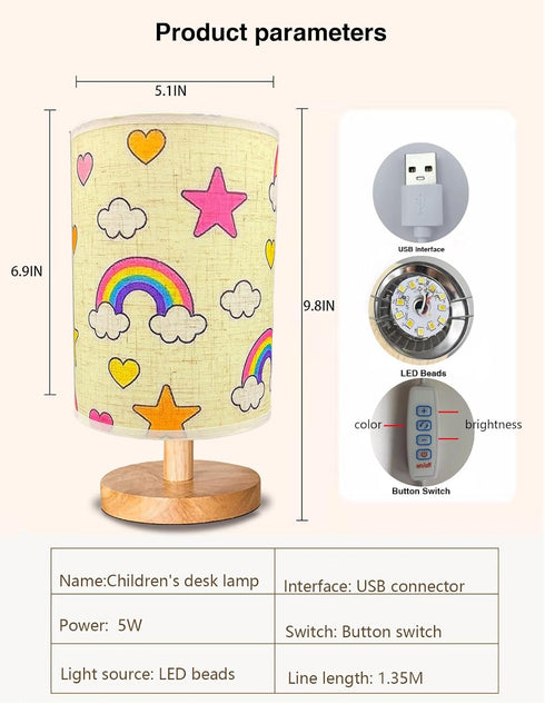 HYLING 3 9 Rainbow Lamp, Rainbow Lamp for Girls Room, Color Changing LED Night Light with Brightness Levels Wood