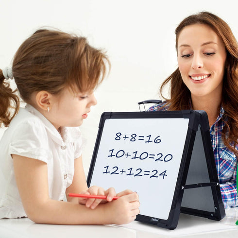 Small Dry Erase White Board, TANKEE Magnetic Desktop Foldable Whiteboard, Portable Mini Easel for Drawing and Memo
