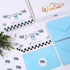 50 Pack 4 6 Inch Whaline Race Car Baby Shower Thank You Cards Greeting Card with Envelopes Stickers Blue Racing Theme