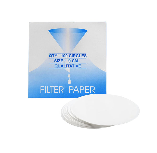 Eisco Labs Premium Qualitative Filter Paper, 9cm Dia., Medium Speed (85 GSM), 10µ Pore Size - Pack of 100