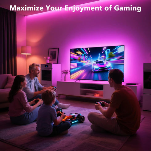 40-60 Inch 8.2ft 16 PANGTON VILLA TV LED Backlight for TV, LED Lights for TV with Bluetooth APP & Remote Control, Color